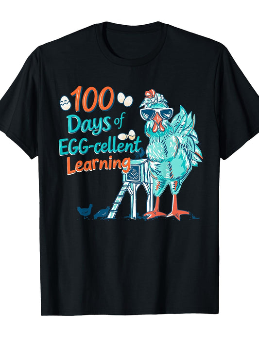 100 Days Egg-stra Smarter Teacher Kids 100th Day of School T-Shirt