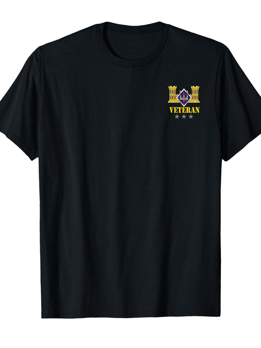 1st Combat Engineer Battalion Veteran Military Memorial Day T-Shirt Presidents' Day 180gsm Cotton Round Neck Short Sleeve Men Casual T-Shirt